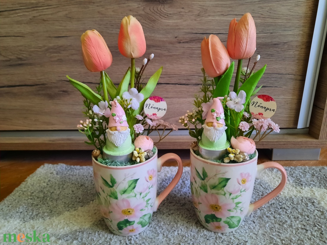 Tulipános asztaldísz  - otthon & életmód - dekoráció - asztal és polc dekoráció - asztaldísz - Meska.hu