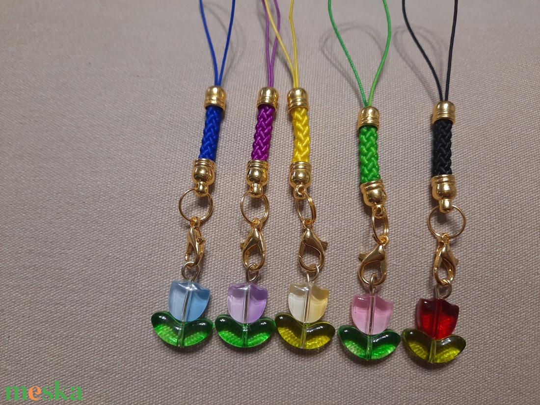 Tulipános dísz  - táska & tok - kulcstartó & táskadísz - kulcstartó - Meska.hu