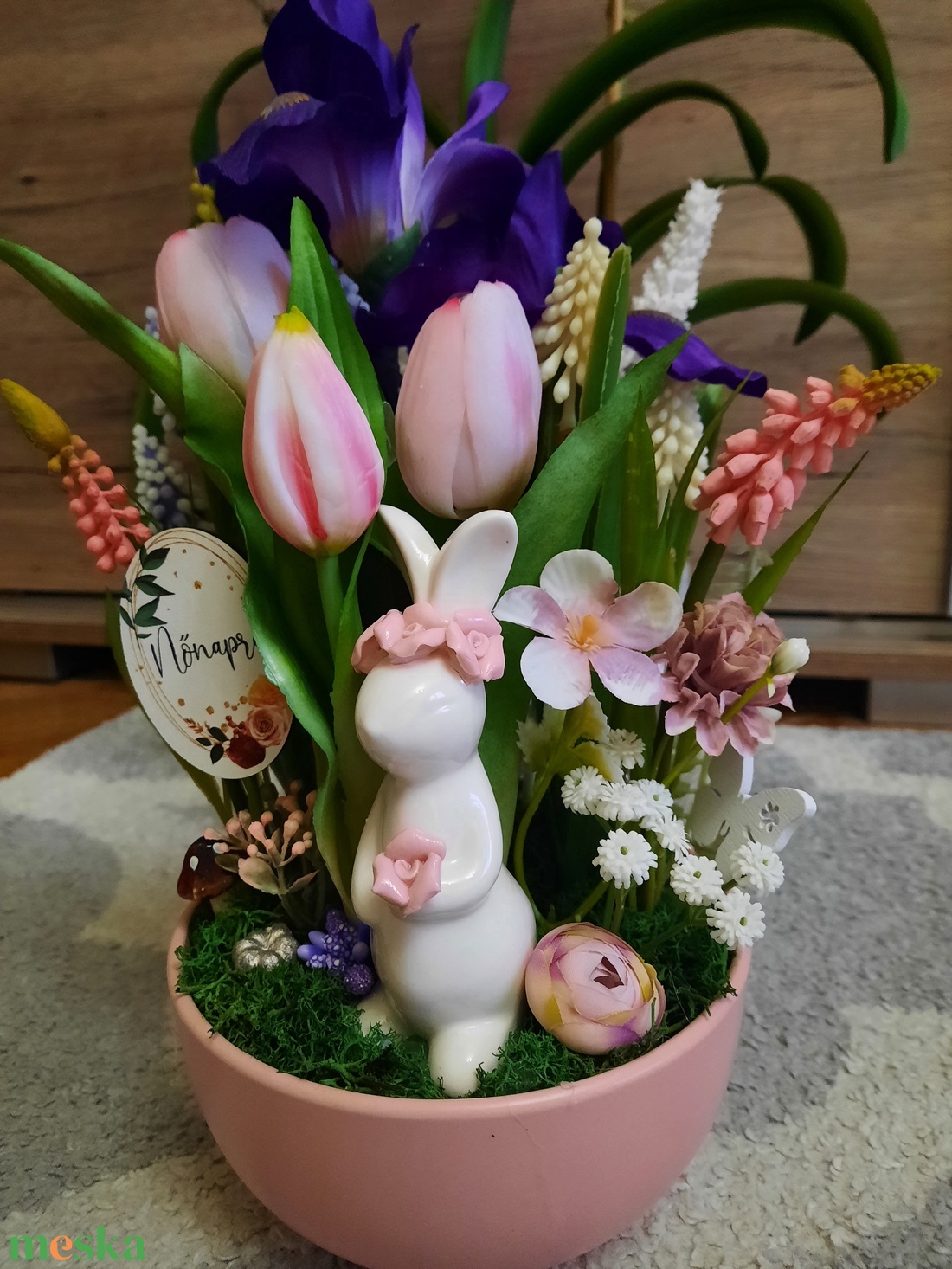 Tulipános asztaldísz  - otthon & életmód - dekoráció - asztal és polc dekoráció - asztaldísz - Meska.hu