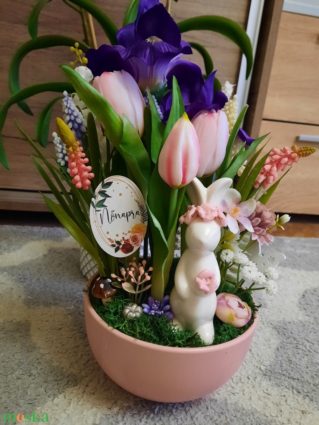 Tulipános asztaldísz  - otthon & életmód - dekoráció - asztal és polc dekoráció - asztaldísz - Meska.hu