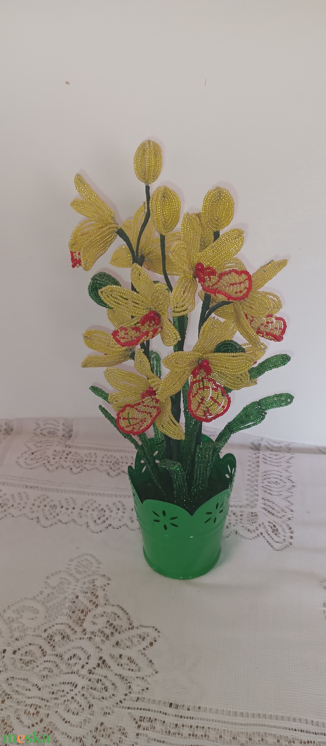 Sárga csónakorchidea - otthon & életmód - dekoráció - asztal és polc dekoráció - asztaldísz - Meska.hu