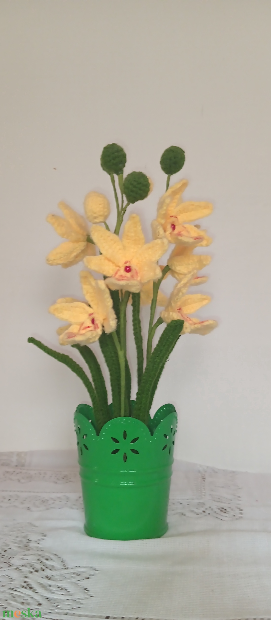 Horgolt orchidea - otthon & életmód - dekoráció - asztal és polc dekoráció - asztaldísz - Meska.hu