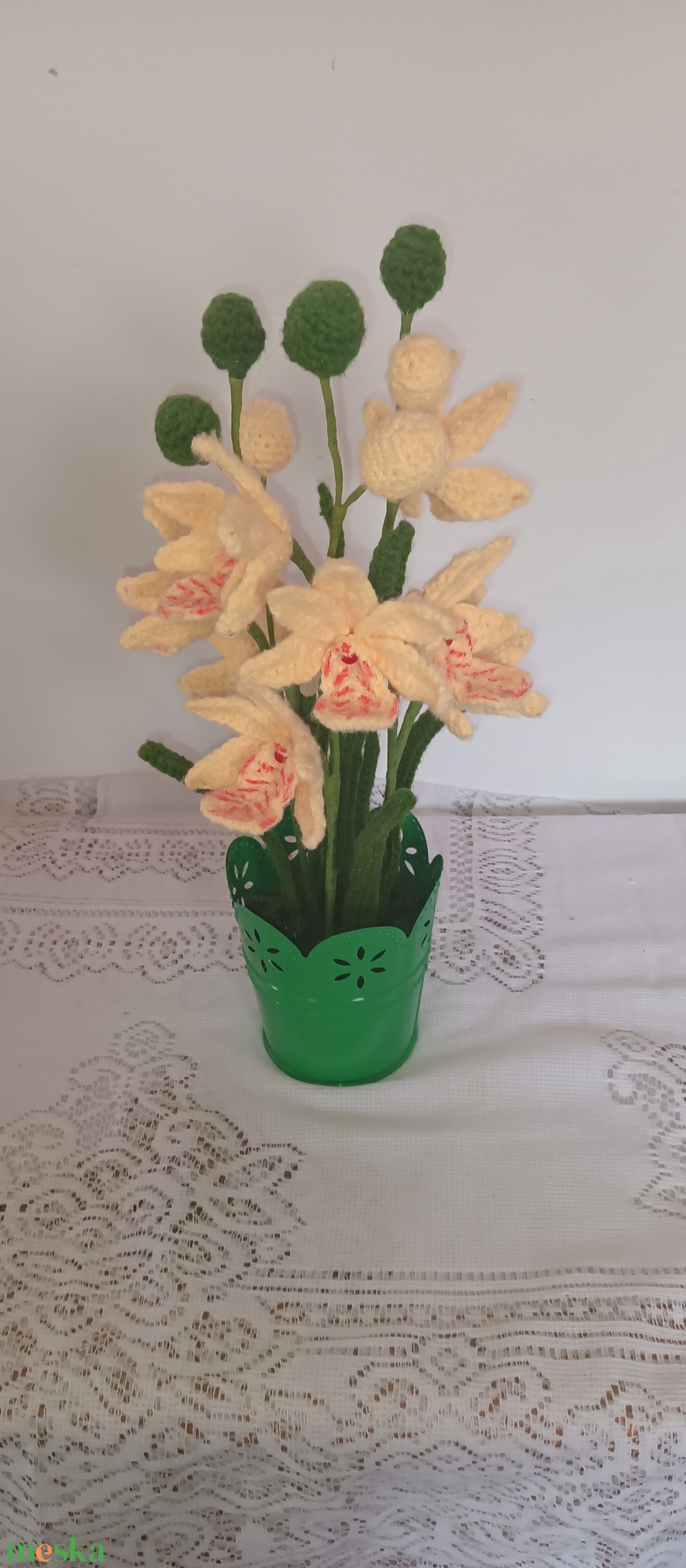 Horgolt orchidea - otthon & életmód - dekoráció - asztal és polc dekoráció - asztaldísz - Meska.hu