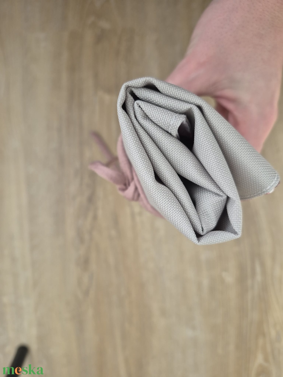 Szürke-virágmintás textil tok, tároló - otthon & életmód - papír, írószer - tolltartó & ceruzatekercs - Meska.hu
