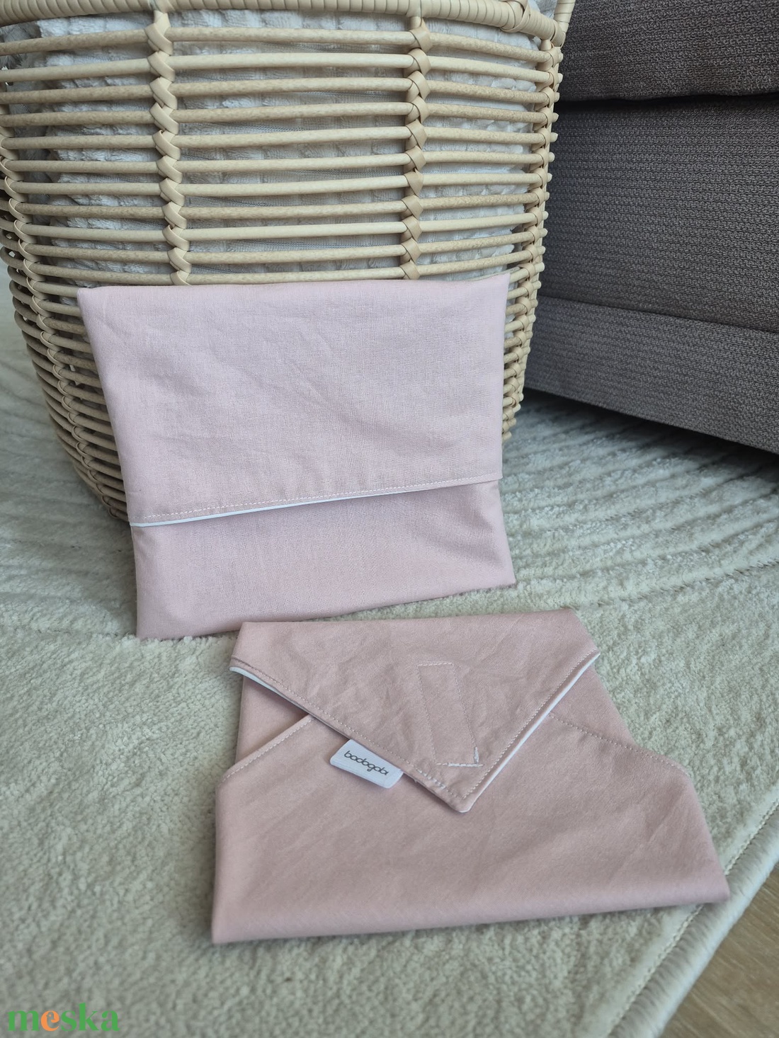 Rózaszín újraszalvéta és snack tasak, belül vízzáró réteggel - táska & tok - uzsonna- & ebéd tartó - szendvics csomagoló - Meska.hu