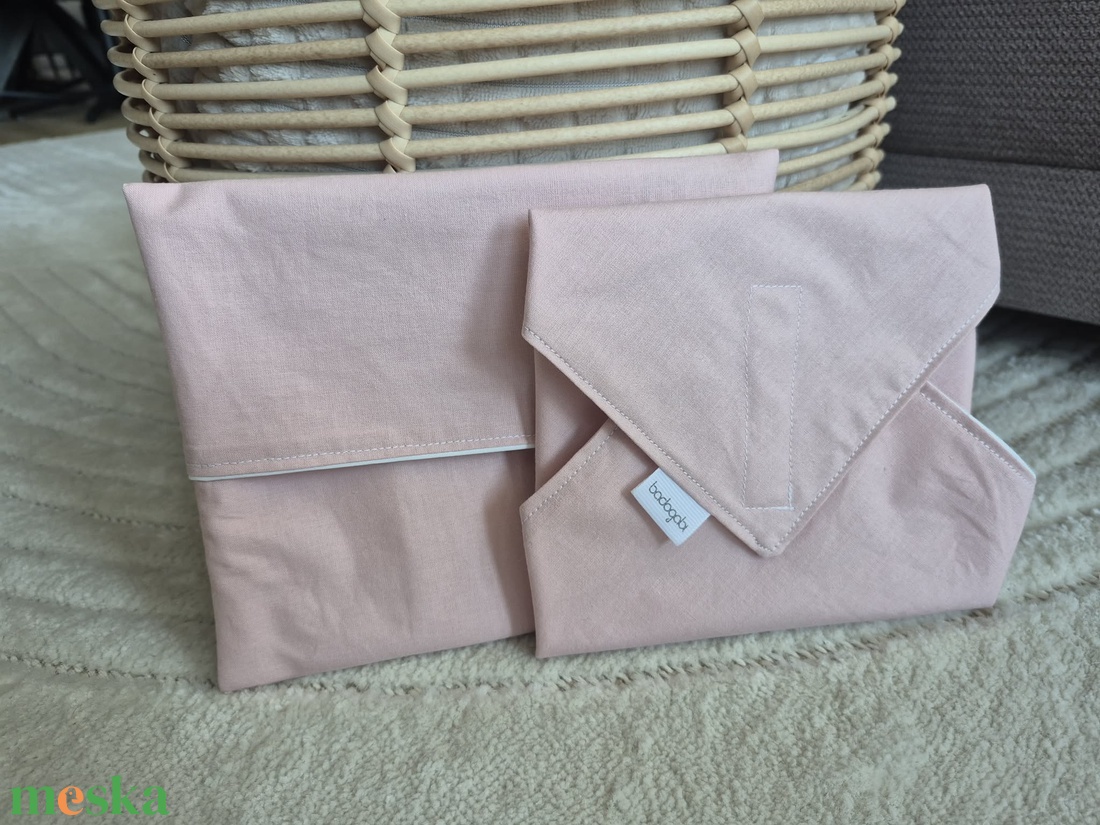 Rózaszín újraszalvéta és snack tasak, belül vízzáró réteggel - táska & tok - uzsonna- & ebéd tartó - szendvics csomagoló - Meska.hu