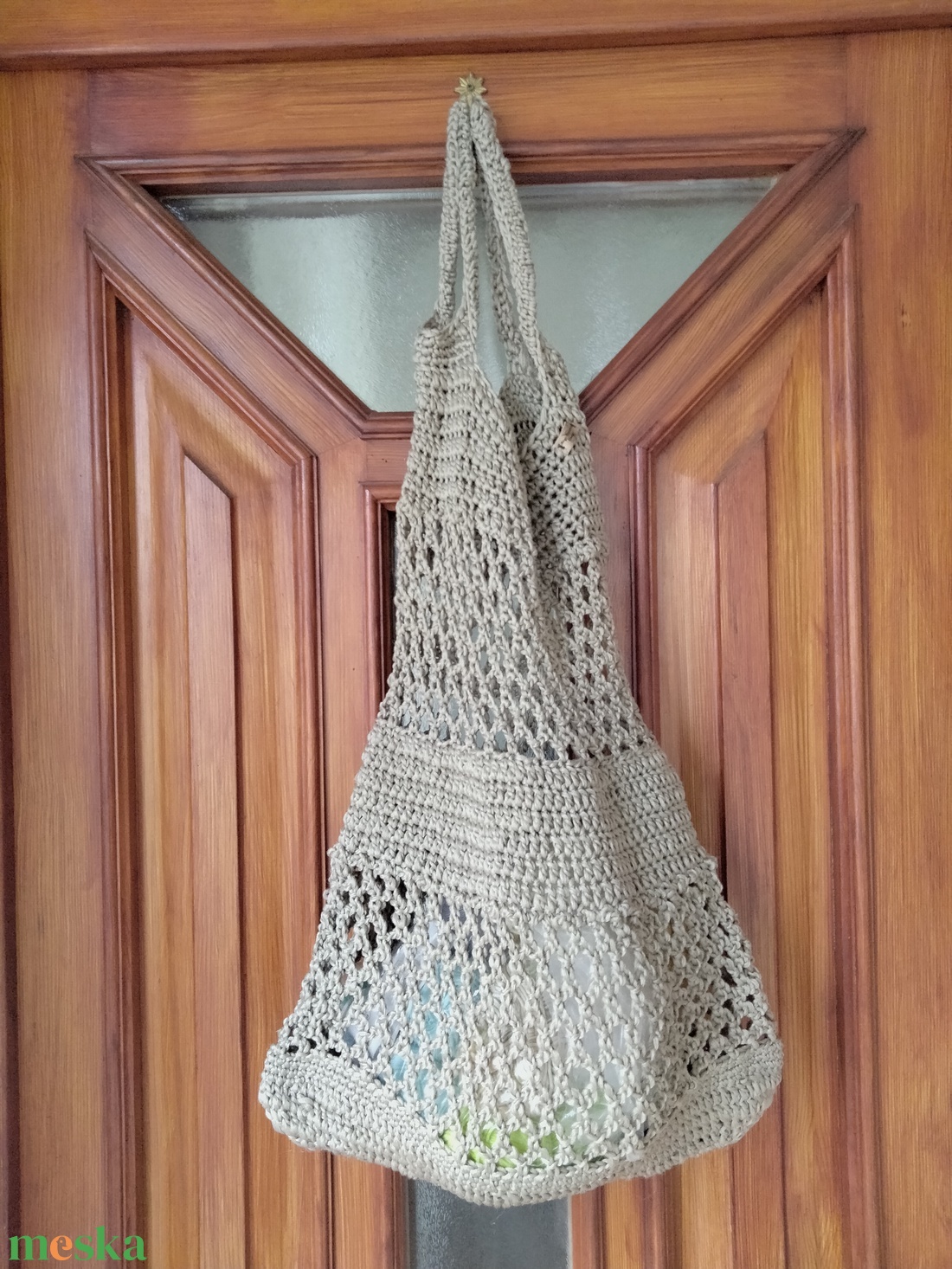 Horgolt egyedi táska, bevásárló táska - táska & tok - kézitáska & válltáska - nagy pakolós táska - Meska.hu