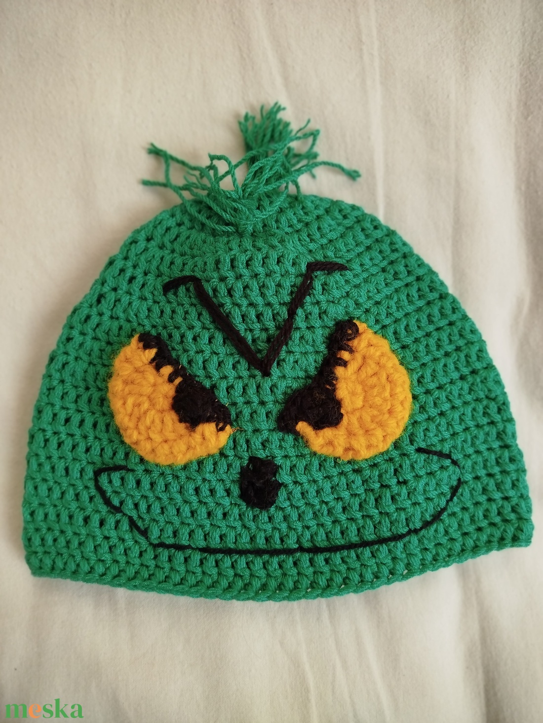 Horgolt gyereksapka - Grincs figurás   - ruha & divat - sál, sapka, kendő - sapka - Meska.hu