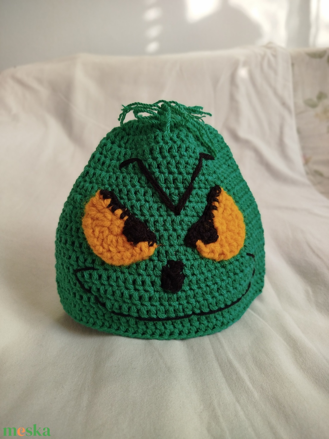 Horgolt gyereksapka - Grincs figurás   - ruha & divat - sál, sapka, kendő - sapka - Meska.hu