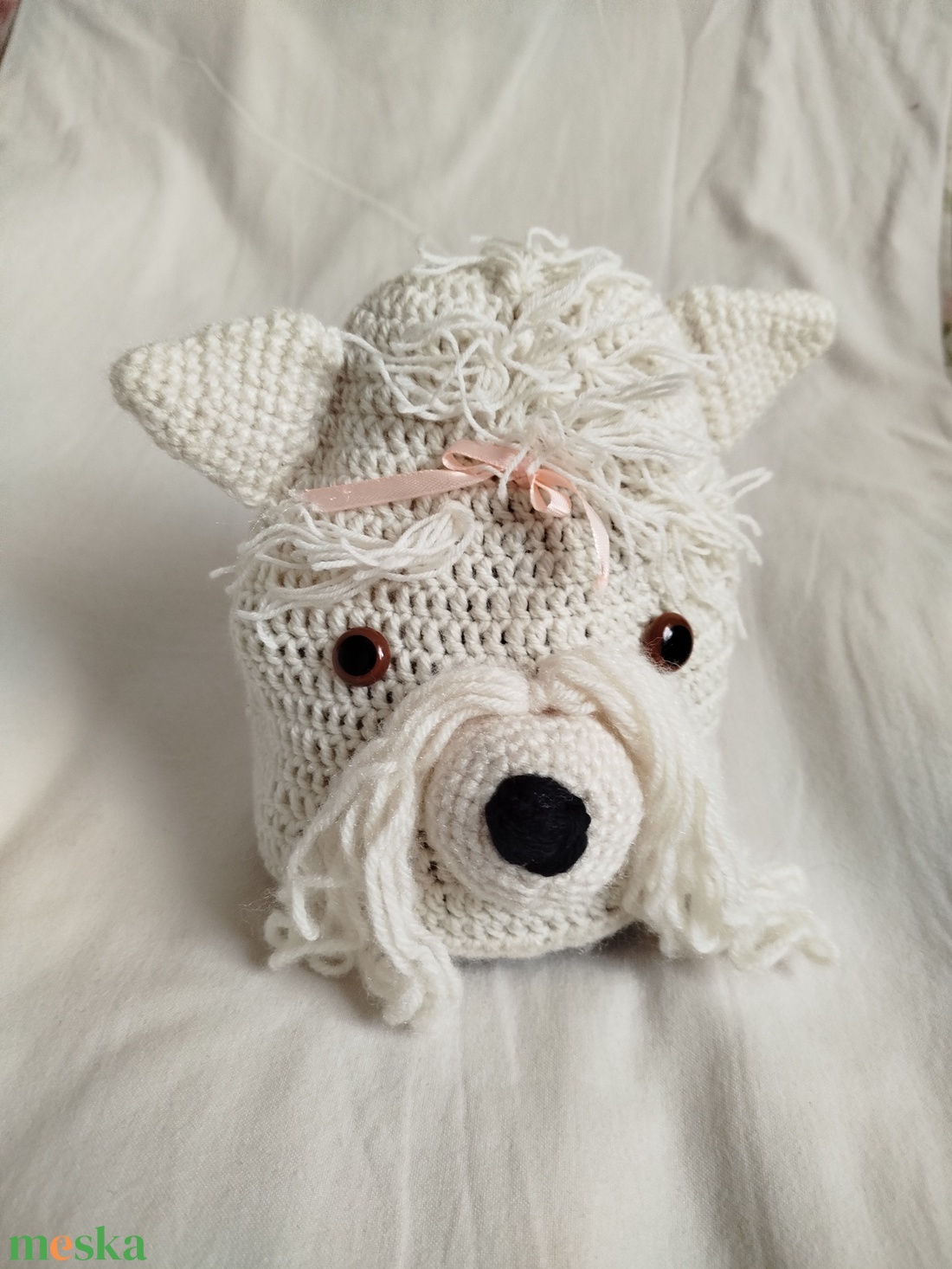 Horgolt gyereksapka - kutya figurás   - ruha & divat - sál, sapka, kendő - sapka - Meska.hu