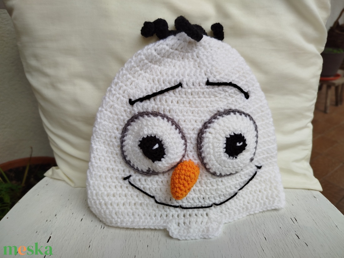 Horgolt gyereksapka-Olaf mesefigurás   - ruha & divat - sál, sapka, kendő - sapka - Meska.hu