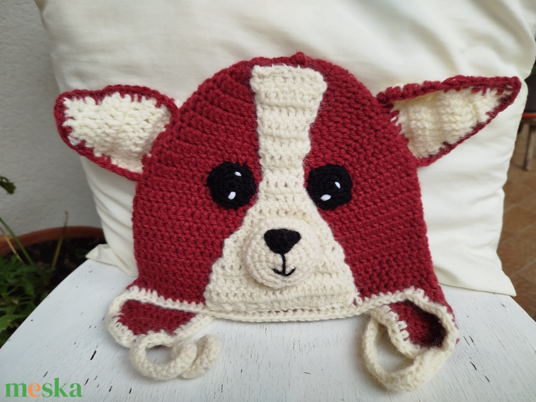 Horgolt gyereksapka-Kutya figurás   - ruha & divat - sál, sapka, kendő - sapka - Meska.hu