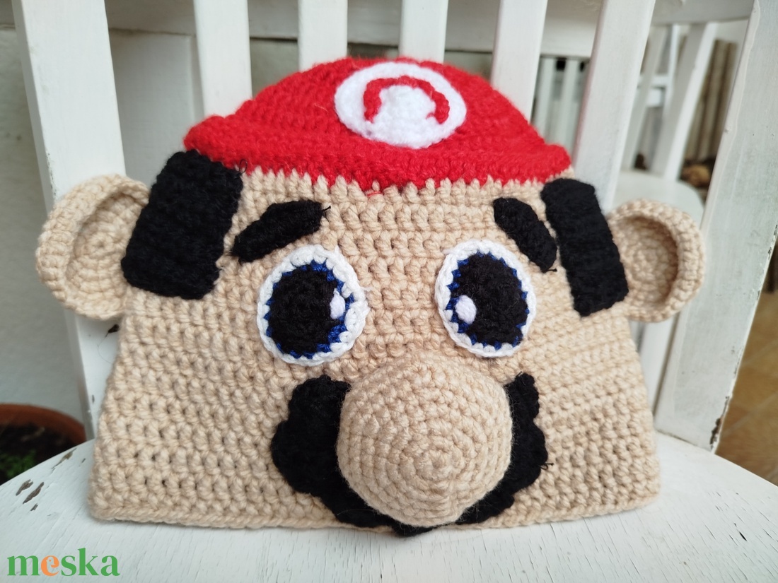 Horgolt gyereksapka-Super Mario figurás   - ruha & divat - sál, sapka, kendő - sapka - Meska.hu