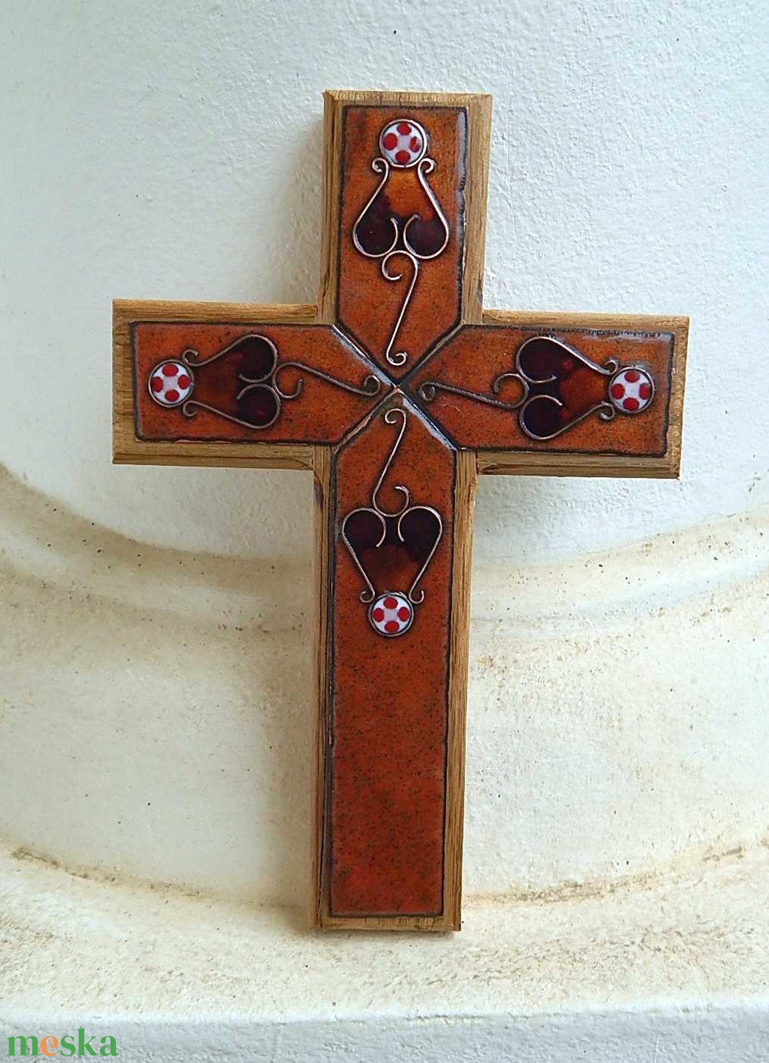 tűzzománc kereszt - otthon & életmód - vallás - kereszt - Meska.hu
