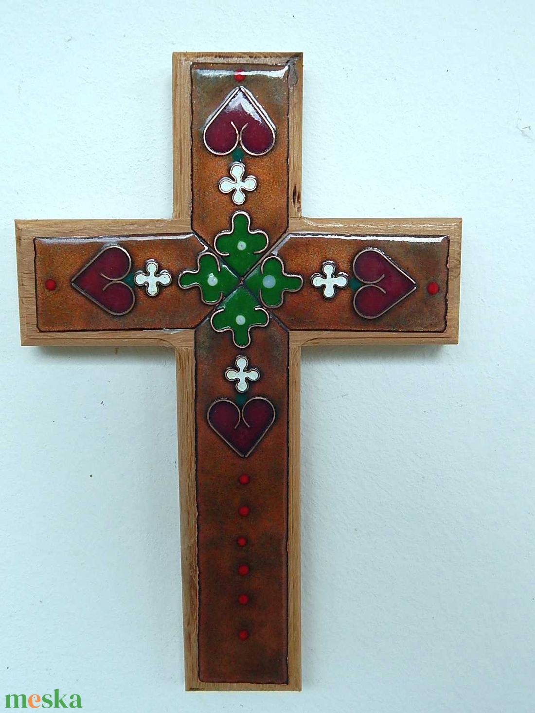 tűzzománc kereszt - művészet - festmény - tűzzománc - Meska.hu