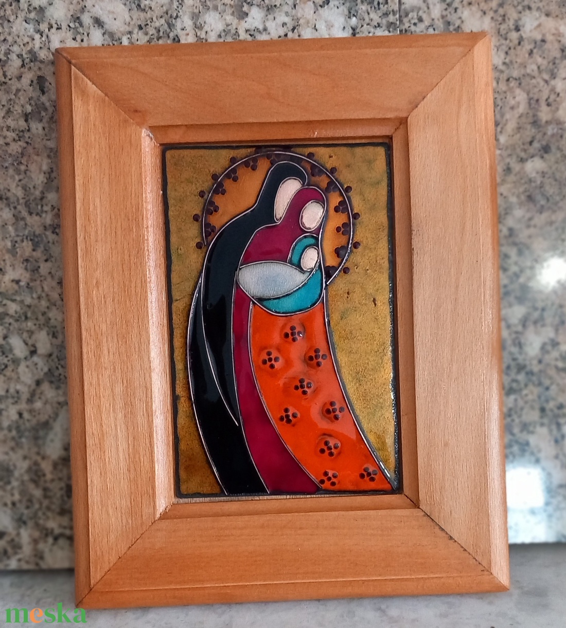 tűzzománc kép, Szentcsalád  - művészet - festmény - tűzzománc - Meska.hu