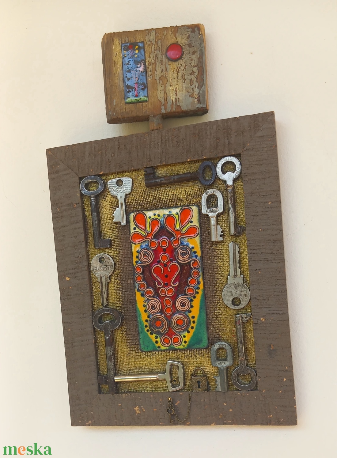 Kulcsfigura zománc és vegyes tecnika  - otthon & életmód - dekoráció - kép & falikép - 3d képek - Meska.hu