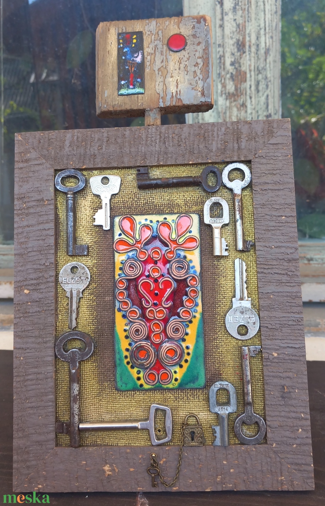 Kulcsfigura zománc és vegyes tecnika  - otthon & életmód - dekoráció - kép & falikép - 3d képek - Meska.hu