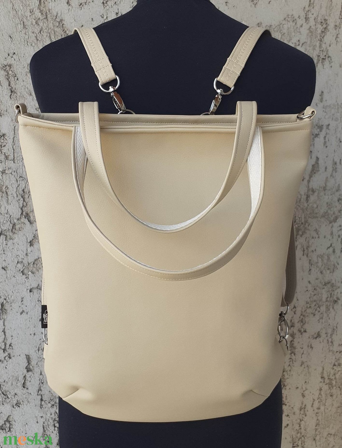 Beige hátitáska - táska & tok - variálható táska - Meska.hu