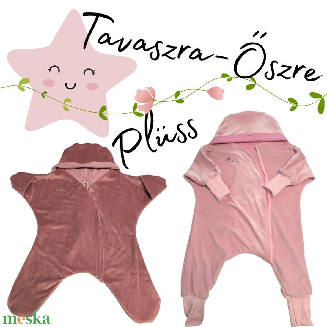 Tavaszi/őszi Babacsillag  plüss + pamut  - baba - mama - babaruházat - baba hálózsák, bundazsák - Meska.hu