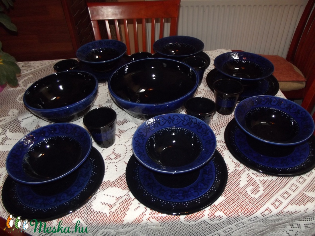 20 db-os kék étkészlet -  - Meska.hu