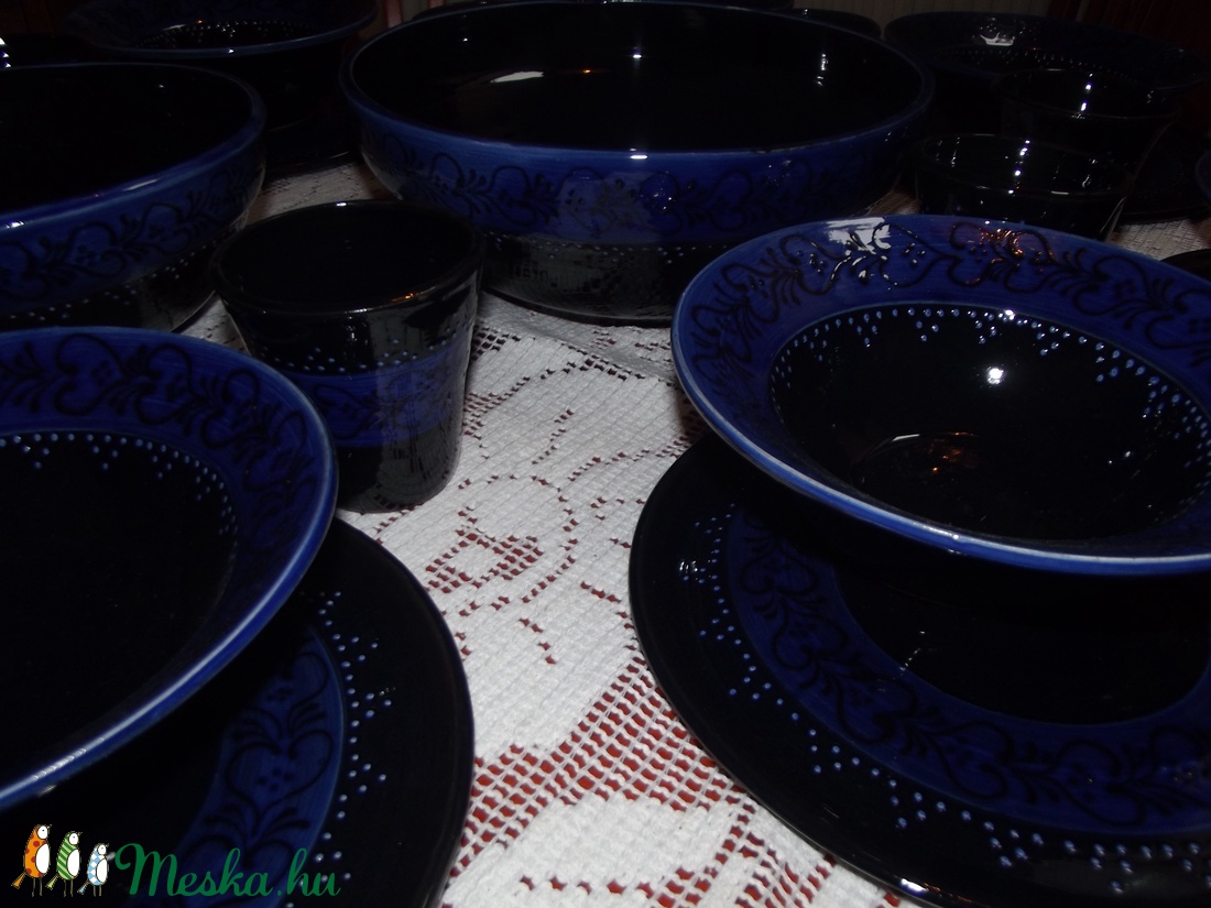 20 db-os kék étkészlet -  - Meska.hu