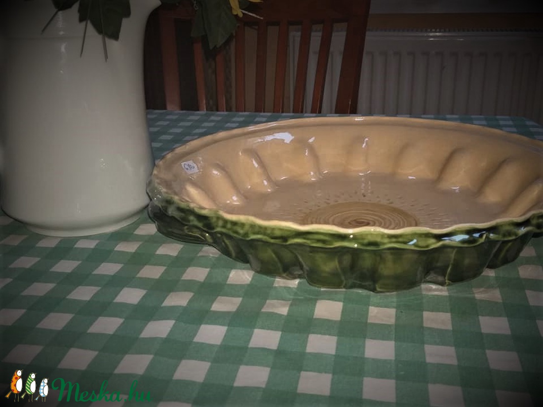 Kerámia pitesütő zöld, krém - - Meska.hu Kerámia pitesütő zöld, krém - - Meska.hu
