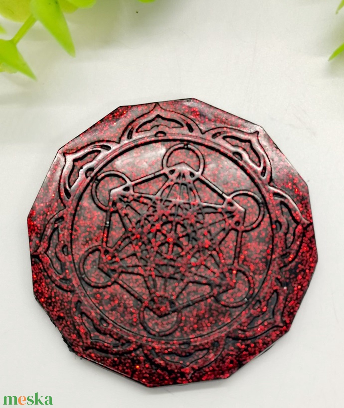 Mandala ragasztható shungit érme  - otthon & életmód - dekoráció - spiritualitás - orgonit piramis - Meska.hu