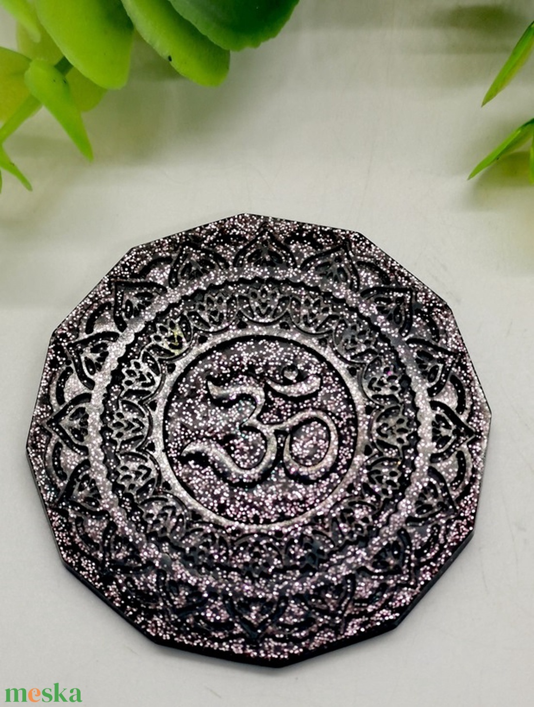 Mandala ragasztható shungit érme  - otthon & életmód - dekoráció - spiritualitás - orgonit piramis - Meska.hu