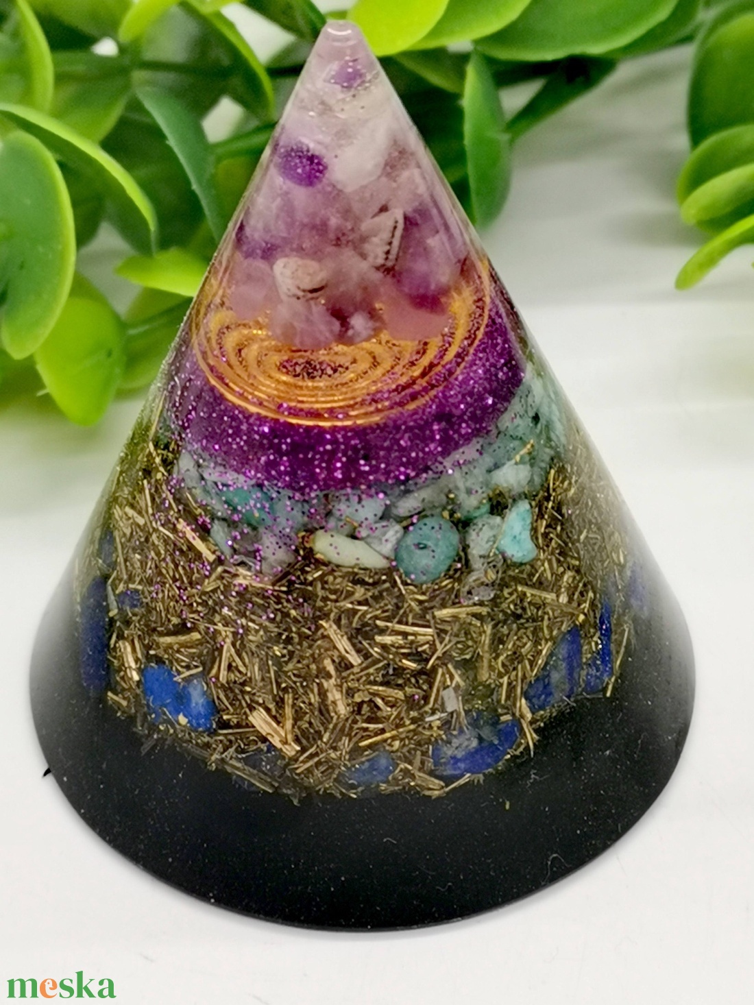 Életöröm,harmónia, jó döntések . Sungit-Orgonit kúp - otthon & életmód - dekoráció - spiritualitás - orgonit piramis - Meska.hu