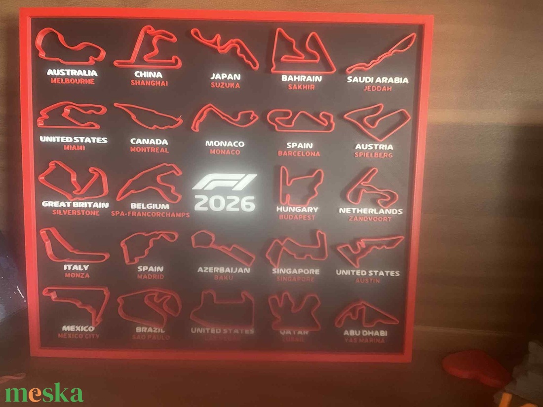 2026-os Formula 1 (F1) Versenynaptár - otthon & életmód - dekoráció - kép & falikép - 3d képek - Meska.hu