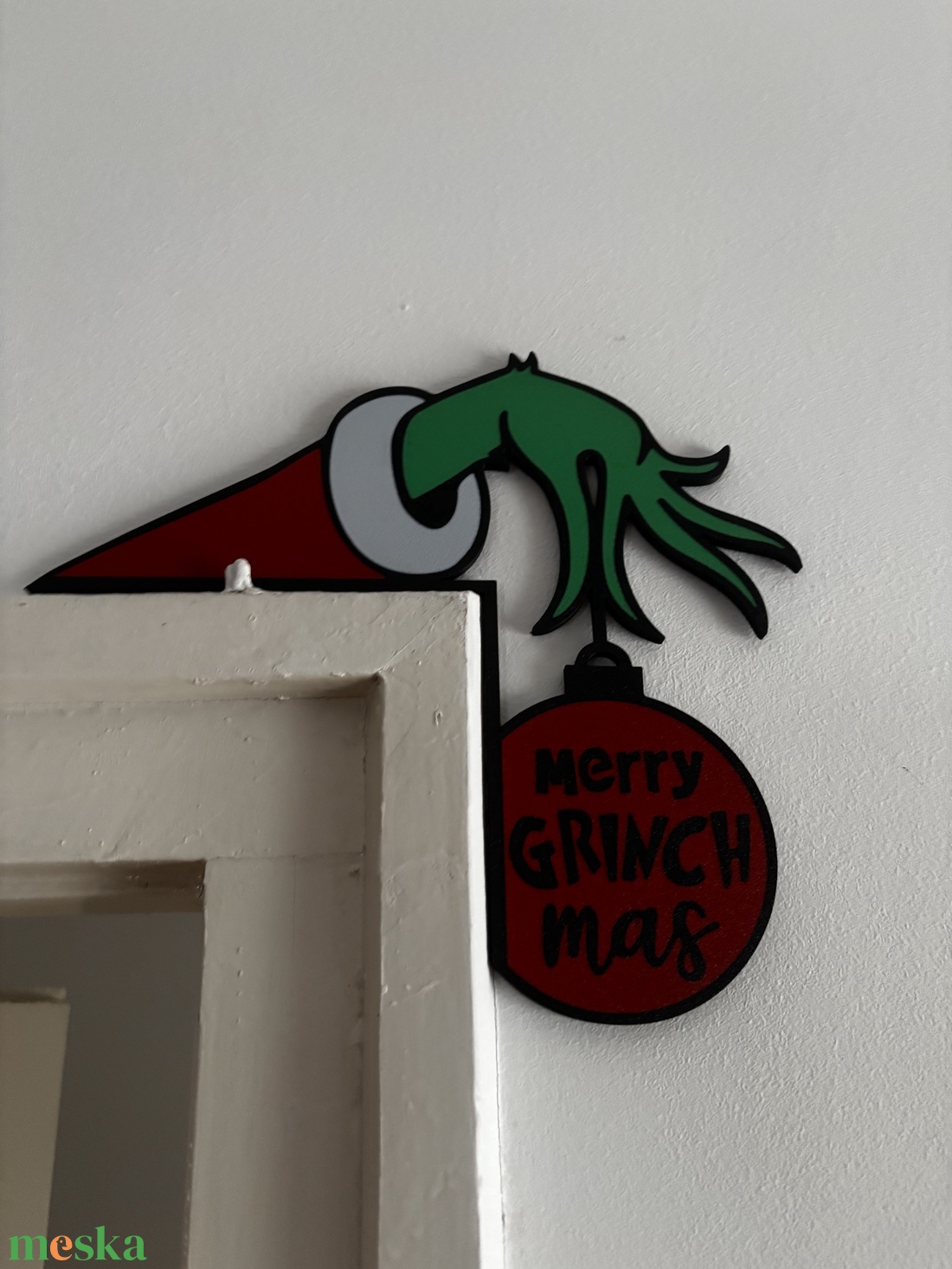 Merry Grinchmas karácsonyi ajtókeret dekoráció - karácsony - adventi díszek - adventi ajtódísz - Meska.hu