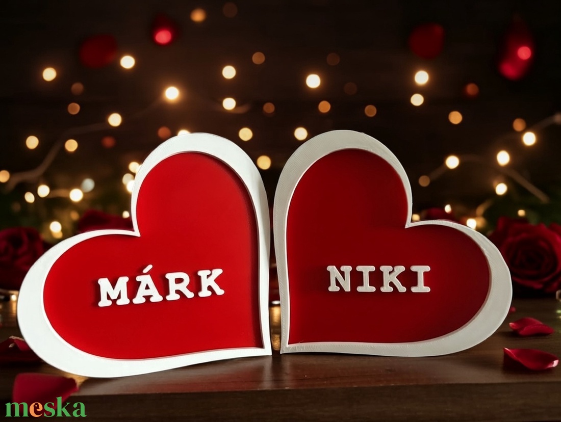 Valentin-napi páros szív � névvel vagy felirattal - otthon & életmód - dekoráció - dísztárgy - Meska.hu