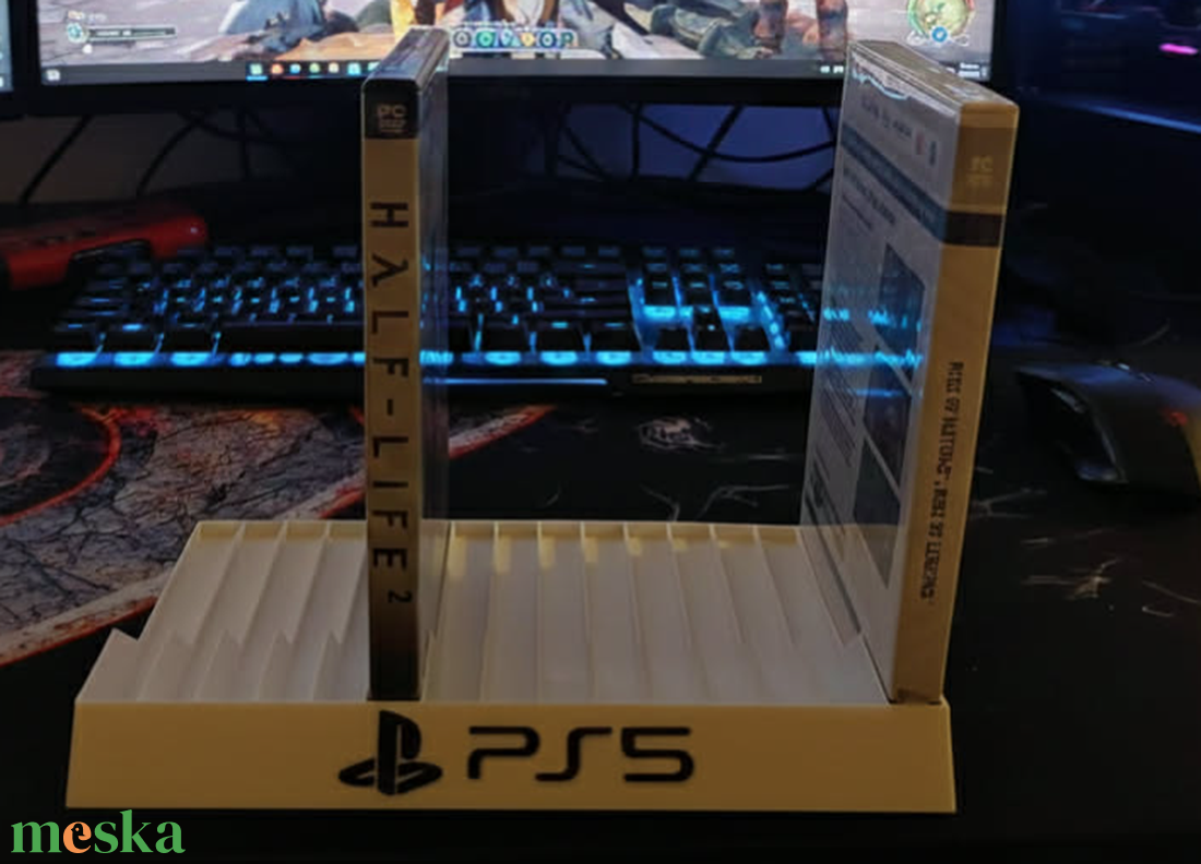 Play Station 5 fizikai lemez tartó - PS5 stand - otthon & életmód - dekoráció - asztal és polc dekoráció - dekorációs tál, tartó - Meska.hu