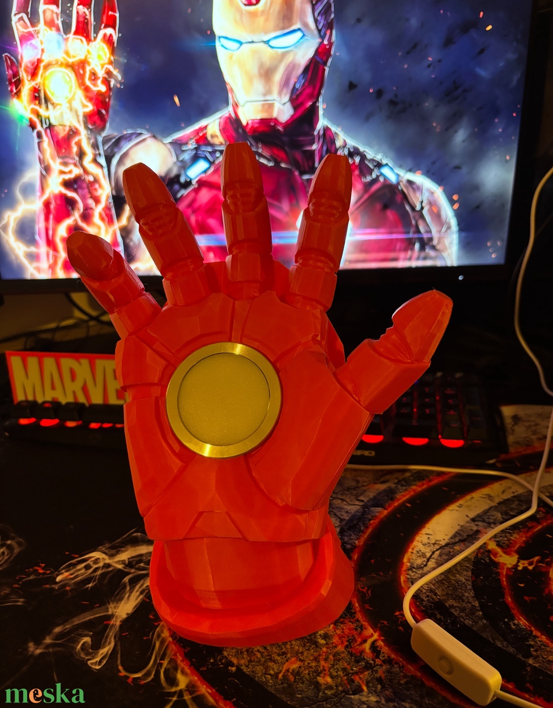 Iron man kesztyű asztali  led lámpa - otthon & életmód - lámpa - hangulatlámpa - Meska.hu