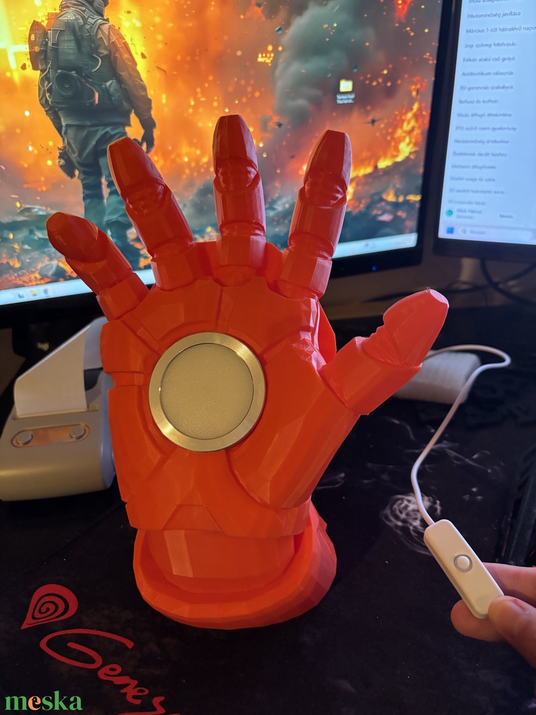 Iron man kesztyű asztali  led lámpa - otthon & életmód - lámpa - hangulatlámpa - Meska.hu