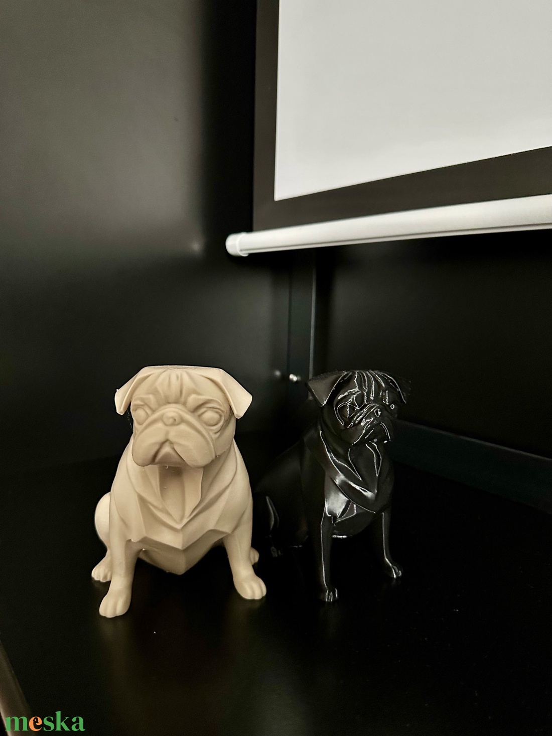 Minimalista Mopsz szobor - 3D nyomtatott - otthon & életmód - dekoráció - asztal és polc dekoráció - asztaldísz - Meska.hu
