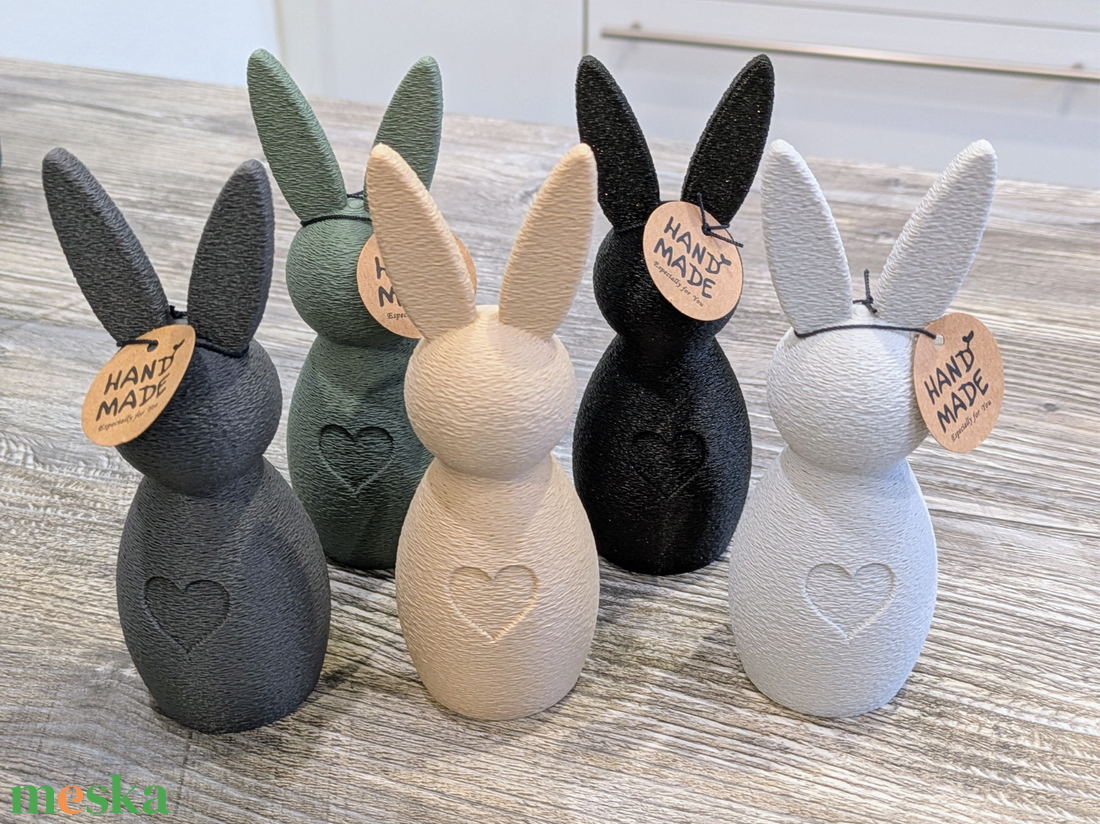 3D Nyomtatott Húsvéti modern nyuszis dekoráció - ünnepi díszek, dekorációk - húsvéti díszek és dekorációk - húsvéti asztaldíszek - Meska.hu