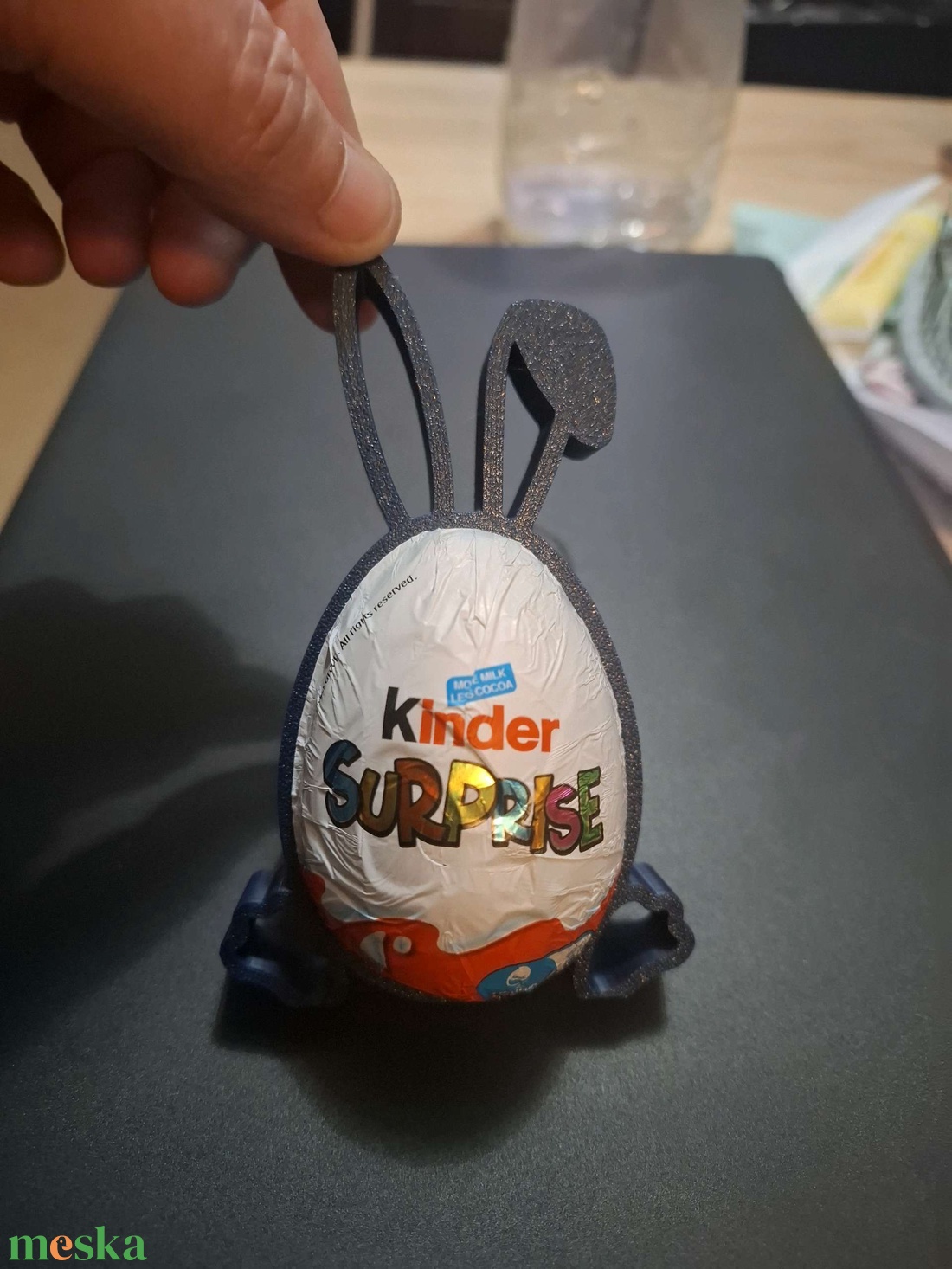 Húsvéti nyuszis Kinder tojás tartó - ünnepi díszek, dekorációk - húsvéti díszek és dekorációk - húsvéti ajándékátadó - Meska.hu