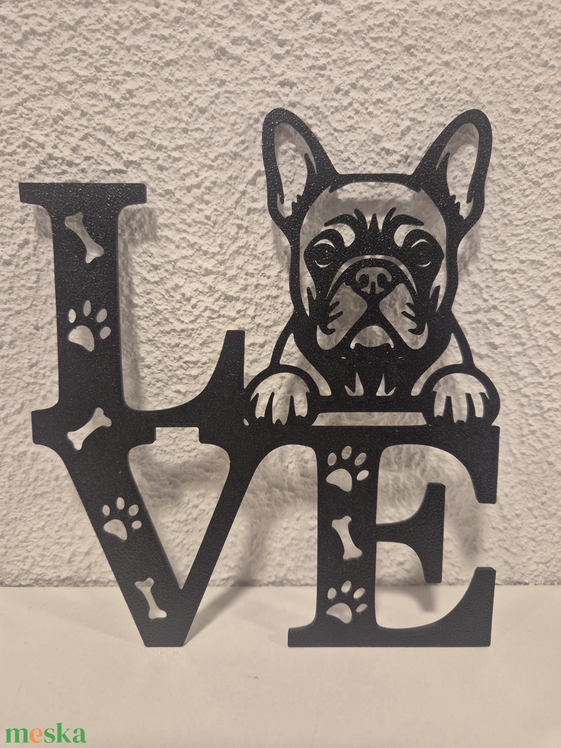 Francia Bulldog LOVE Falidísz � Egyedi 3D Nyomtatott Dekoráció - otthon & életmód - dekoráció - fali és függő dekoráció - falra akasztható dekor - Meska.hu