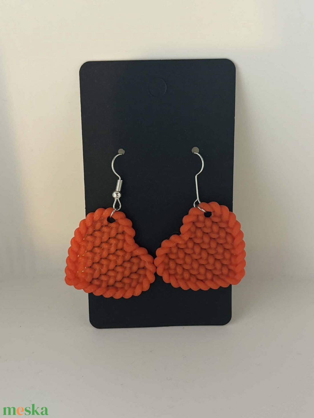 Szív fülbevaló �  3D nyomtatottott, könnyű, modern, különleges textúrával - ékszer - fülbevaló - lógó fülbevaló - Meska.hu