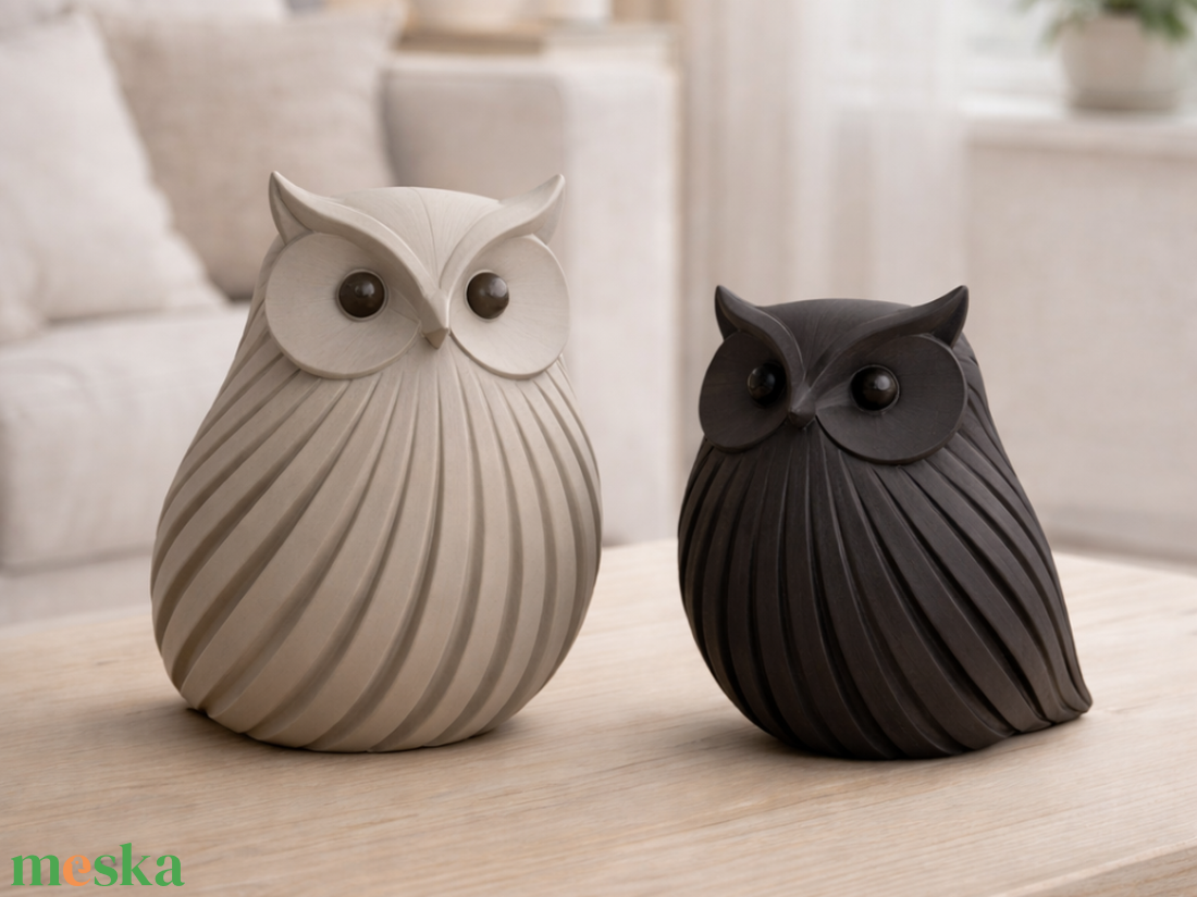 A stílusos páros: Design Bagoly Szobor szett (Modern/Minimalista) - kellékek & szerszámok - dekorációs kellékek - figurák - Meska.hu