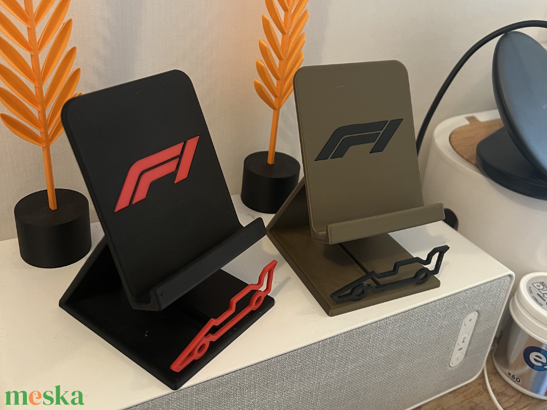 Prémium F1-es Telefontartó Kábelrendszerezővel - otthon & életmód - tárolás & rendszerezés - asztali telefontartó - Meska.hu