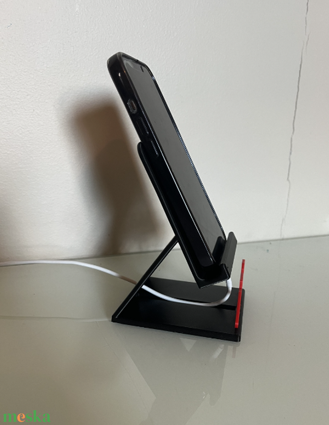 Prémium F1-es Telefontartó Kábelrendszerezővel - otthon & életmód - tárolás & rendszerezés - asztali telefontartó - Meska.hu