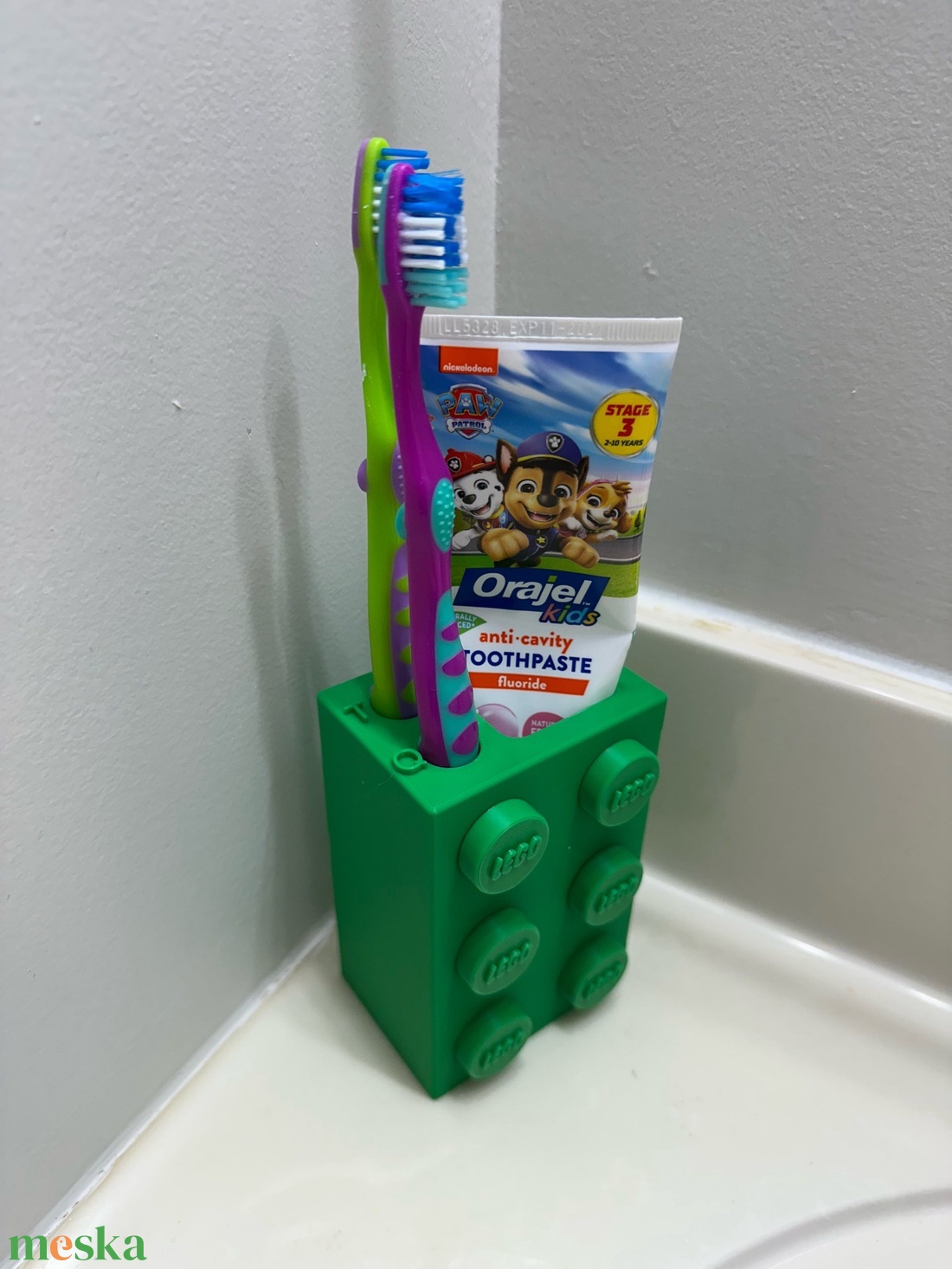 Kreatív LEGO-Design Fogkefe és Fogkrém Tartó - otthon & életmód - fürdőszoba - fogkefetartó - Meska.hu