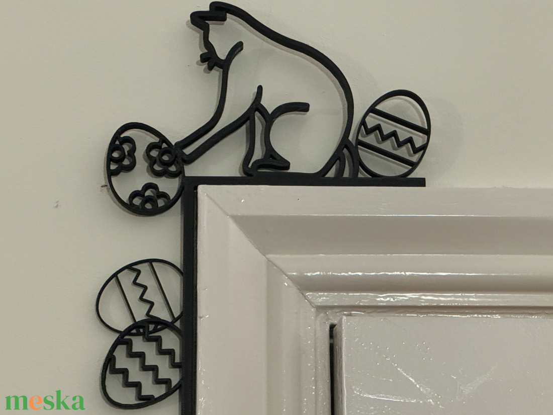 Húsvéti cicás ajtókeret dísz - ünnepi díszek, dekorációk - húsvéti díszek és dekorációk - húsvéti ajtódísz, kopogtató - Meska.hu