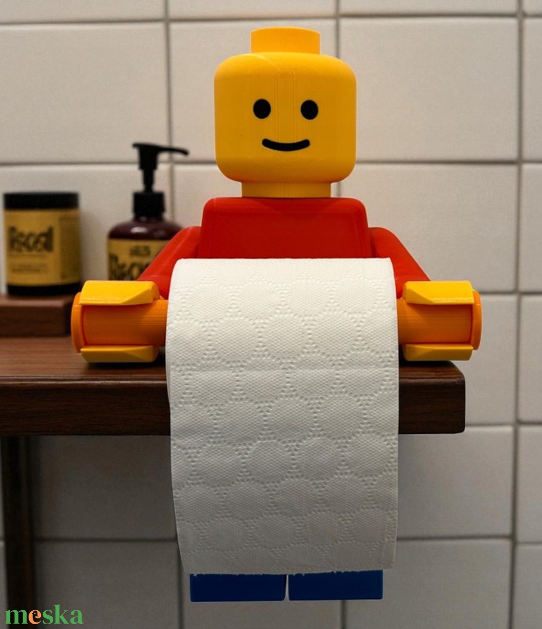LEGO stílusú WC-papír tartó 34 cm- 3d nyomtatott fürdőszoba dekoráció - otthon & életmód - fürdőszoba - fürdőszobai tároló - Meska.hu