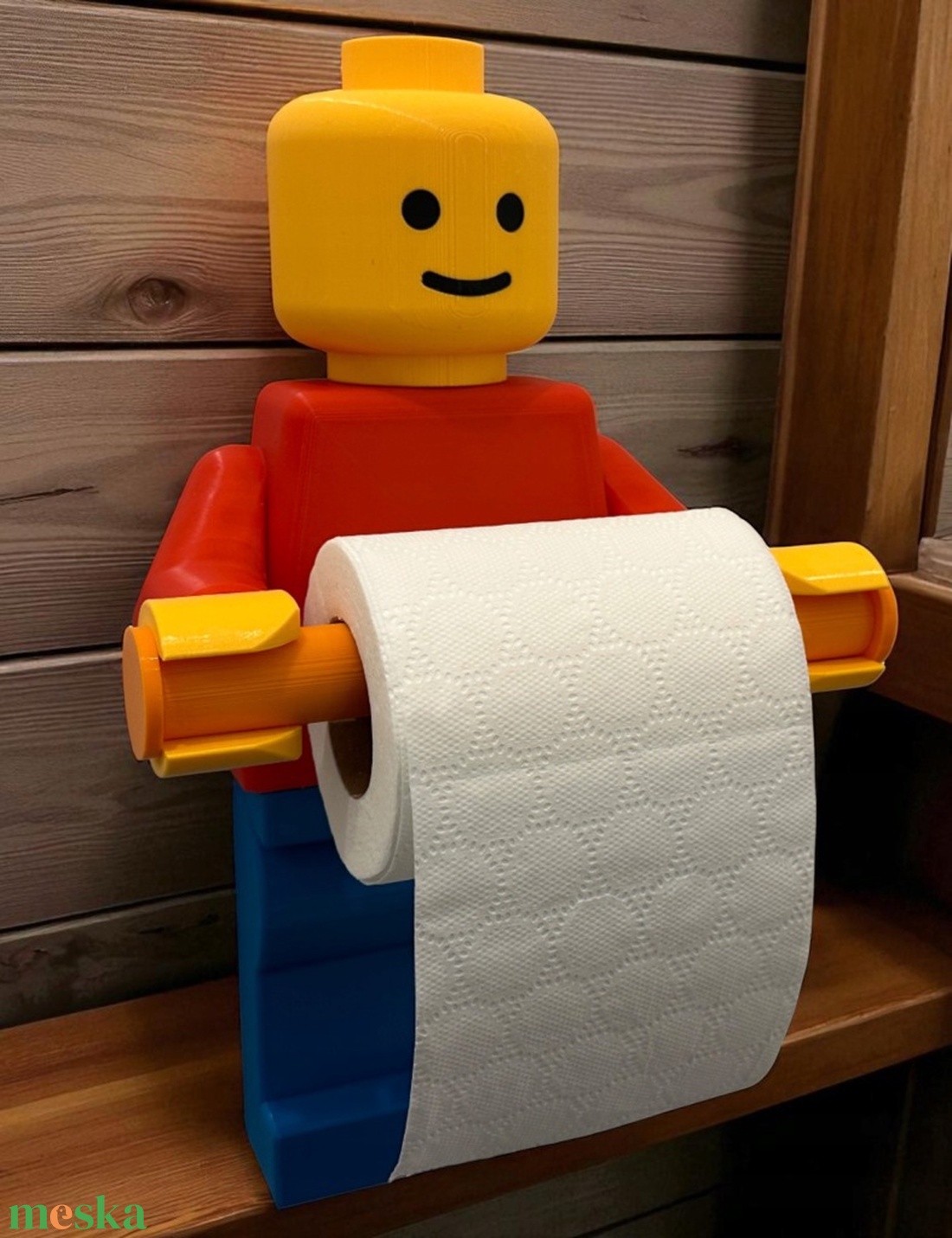 LEGO stílusú WC-papír tartó 34 cm- 3d nyomtatott fürdőszoba dekoráció - otthon & életmód - fürdőszoba - fürdőszobai tároló - Meska.hu