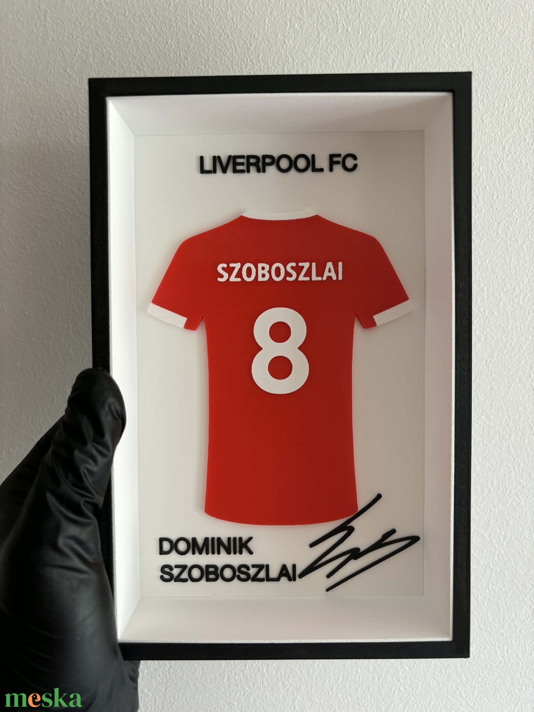 Szoboszlai Dominik Liverpool FC 8-as mezkeretes 3D nyomtatott falidísz � egyedi ajándék - otthon & életmód - dekoráció - kép & falikép - 3d képek - Meska.hu
