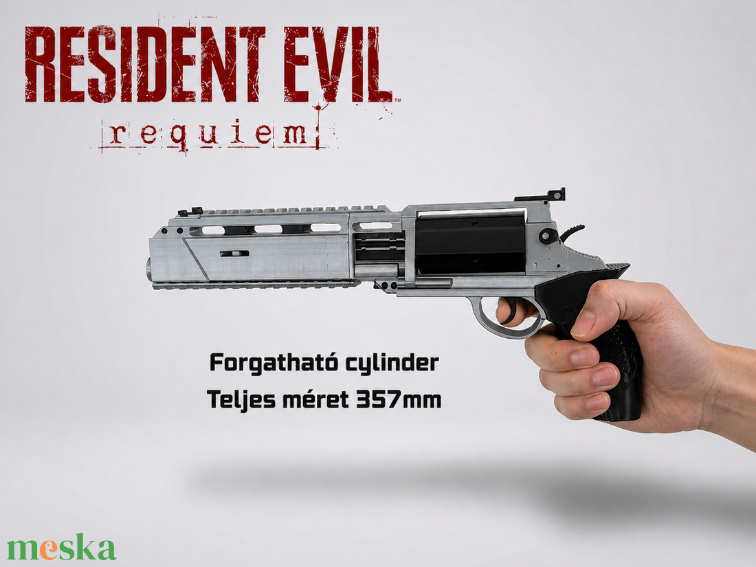Resident Evil Requiem DSH-12 Revolver 1/1 replika 35cm - 3d nyomtatott dísz/cosplay kiegészítő - ruha & divat - jelmez & álarc - jelmez - Meska.hu
